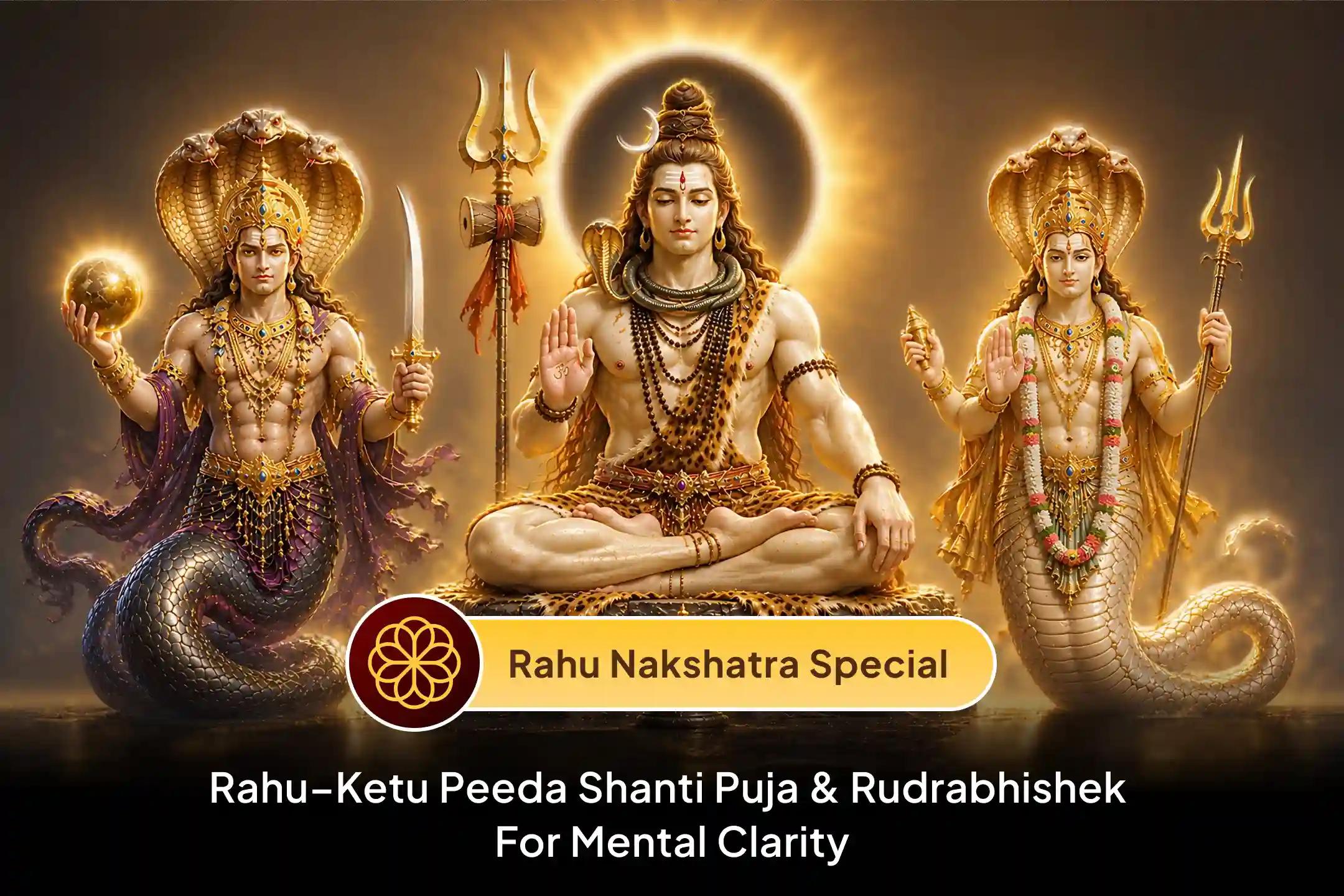 🌑 Troubled by the restless effects of Rahu–Ketu? Join this Nakshatra Special Puja with Shiv Rudrabhishek to receive blessings for mental clarity, stable thinking, and better decision-making.