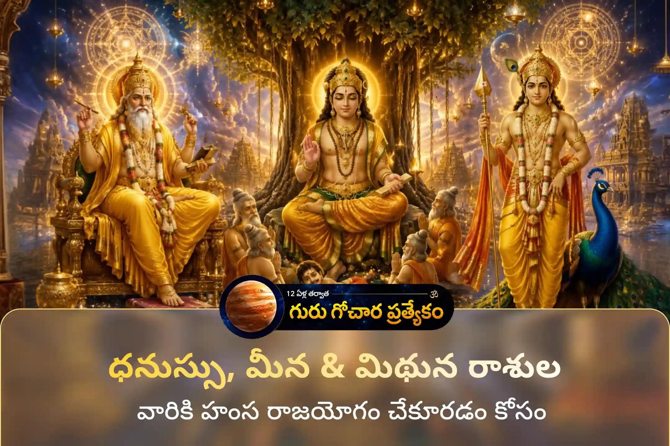 జ్ఞానం, ఉద్యోగంలో విజయం, వైవాహిక జీవితంలో సామరస్యం మరియు ఆటంకాల తొలగింపు కోసం గురు గ్రహం యొక్క అనుగ్రహాన్ని పొందే సంపూర్ణ హంస రాజయోగ ప్రత్యేక పూజా ప్యాకేజీలో పాల్గొనండి. 🙏