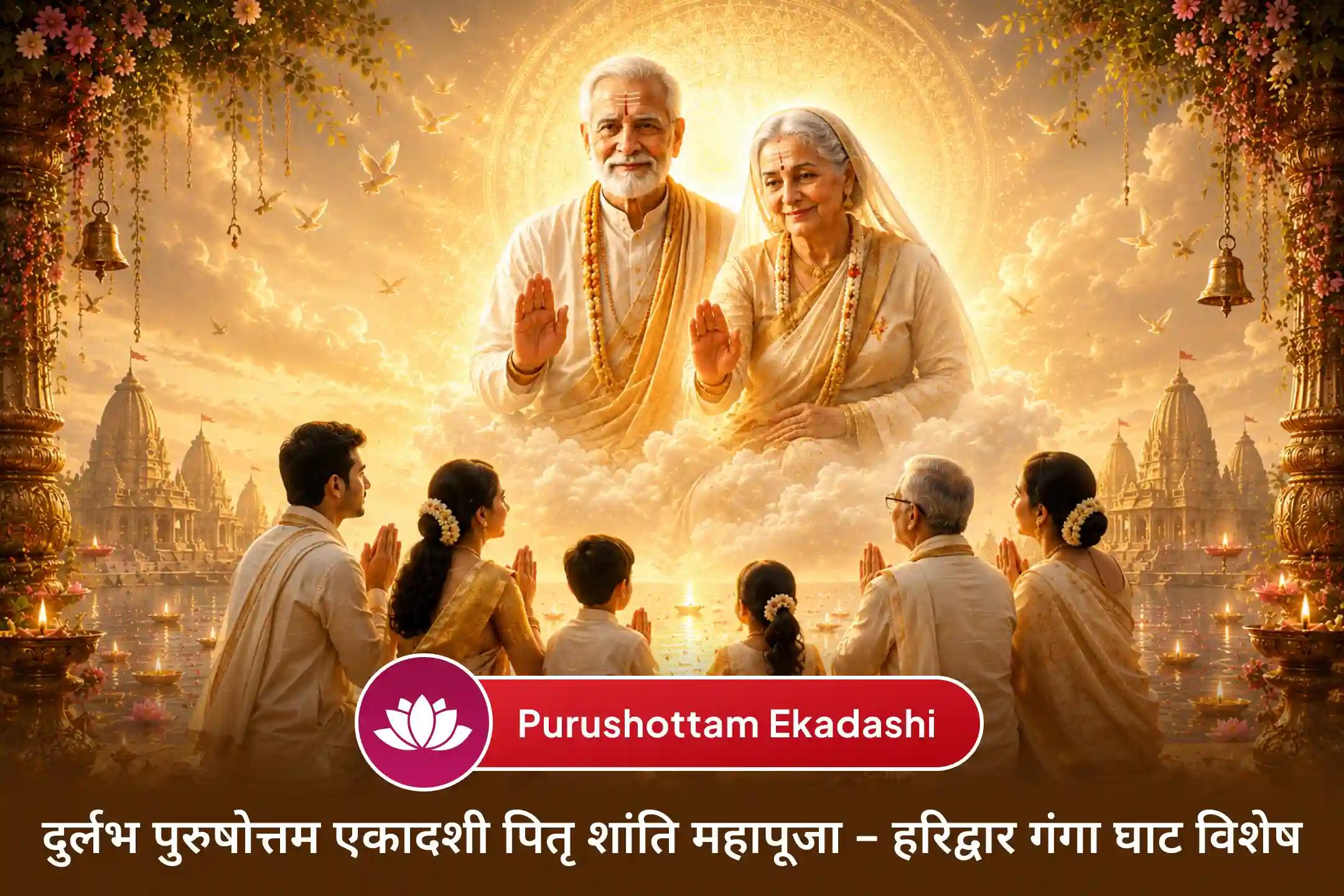 🙏 29 वर्षों बाद पुरुषोत्तम एकादशी और बृहस्पतिवार का यह दुर्लभ संयोग हरिद्वार के पवित्र गंगा घाट पर पितृ शांति अनुष्ठान के माध्यम से पितरों की शांति, रिश्तों में मधुरता और परिवार में सुख-शांति का आशीर्वाद प्राप्त करने का विशेष अवसर लेकर आया है।
