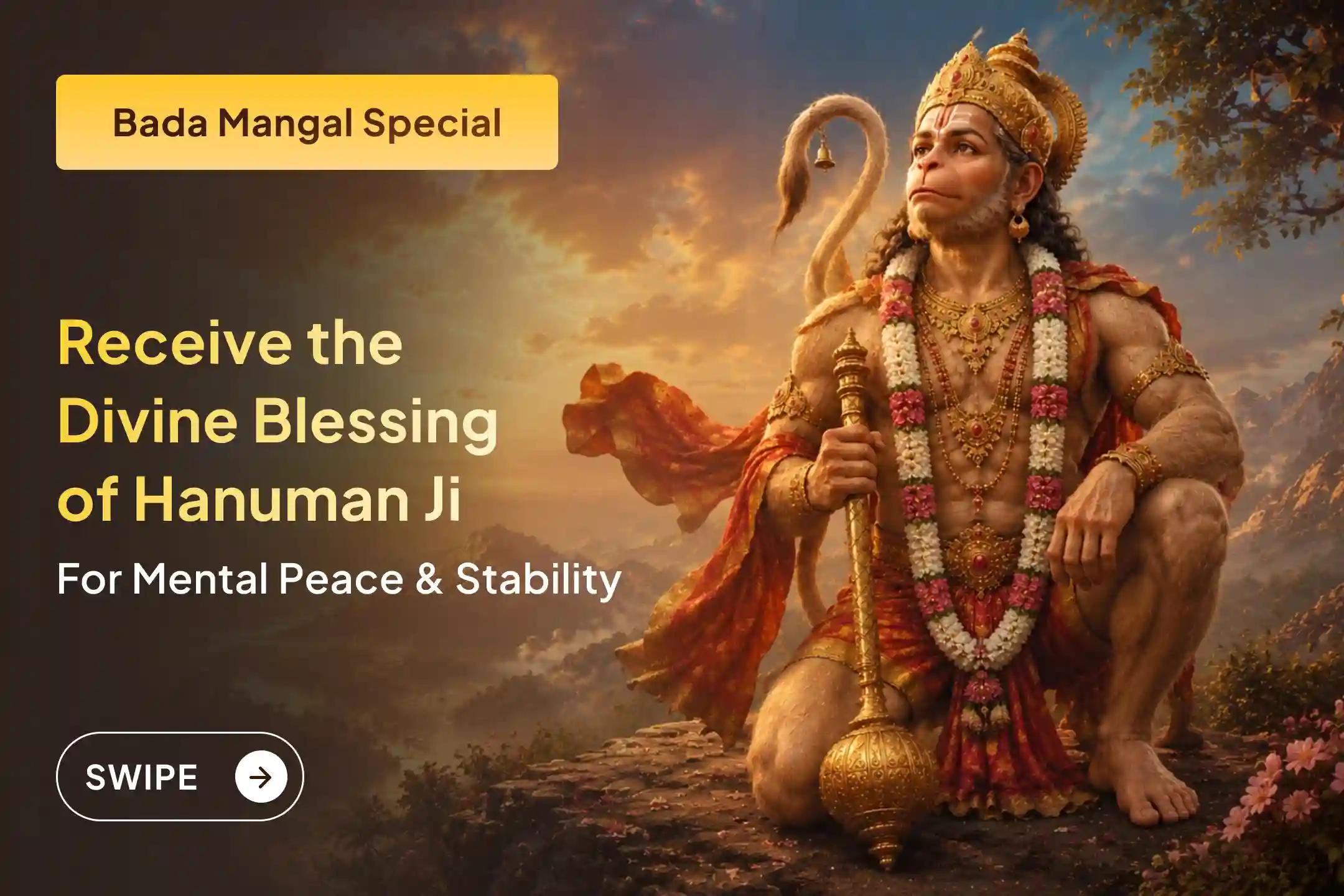 Surrounded by difficult times, fear, and obstacles? Join the puja at Aliganj Hanuman Temple on this special occasion of Bada Mangal and receive the divine strength, protection, and peace of Hanuman Ji.