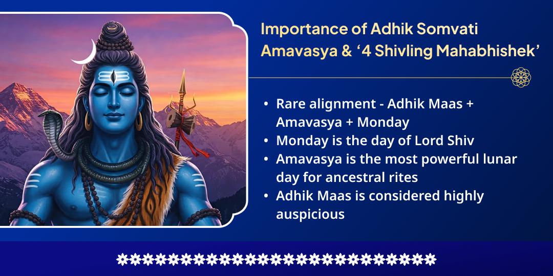 Adhik Somvati Amavasya 4 Shivlings Jal-Bilva Patra Maha Abhishek 