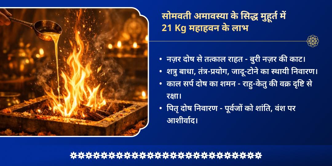 सोमवती अमावस्या 21kg लाल मिर्ची नज़र दोष हवन - 21kg रूद्र काला तिल ग्रह दोष निवारण हवन