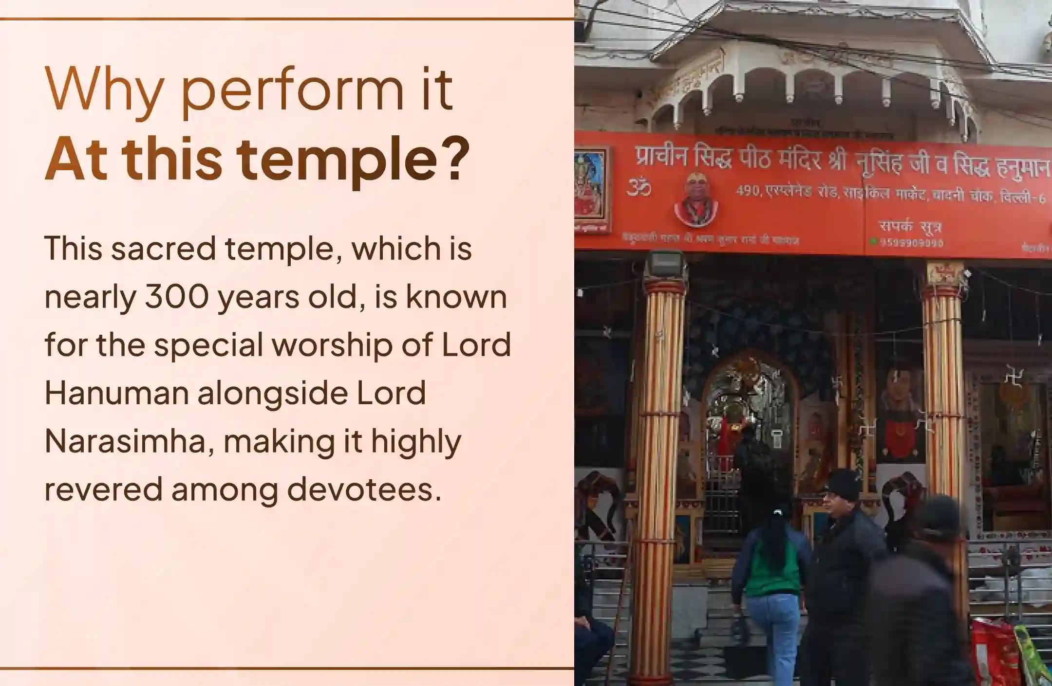 🚩 On the final Bada Mangal of 2026, receive blessings for health, strength, and protection through Swayambhu Narasimha Hanuman Pujan, Maha Yagya, and the offering of 108 coconuts by Mahant Gaurav Sharma Ji at Delhi’s 300-year-old Patthar Wale Baba Temple.
