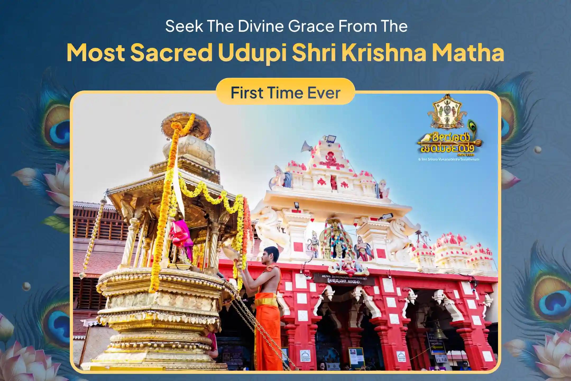 🕉️ Participate in the sacred Pancha Dravya Sudharshana Homa Mahayagya, happening for the first time at the biggest Udupi Shri Krishna Matha, to receive divine blessings of fortune, financial growth, and stability🙏