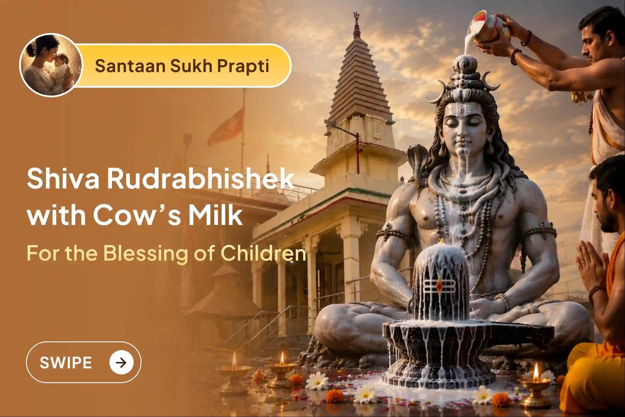 Offer cow’s milk to Lord Shiva and pray for children, family prosperity, and lasting happiness 🙏