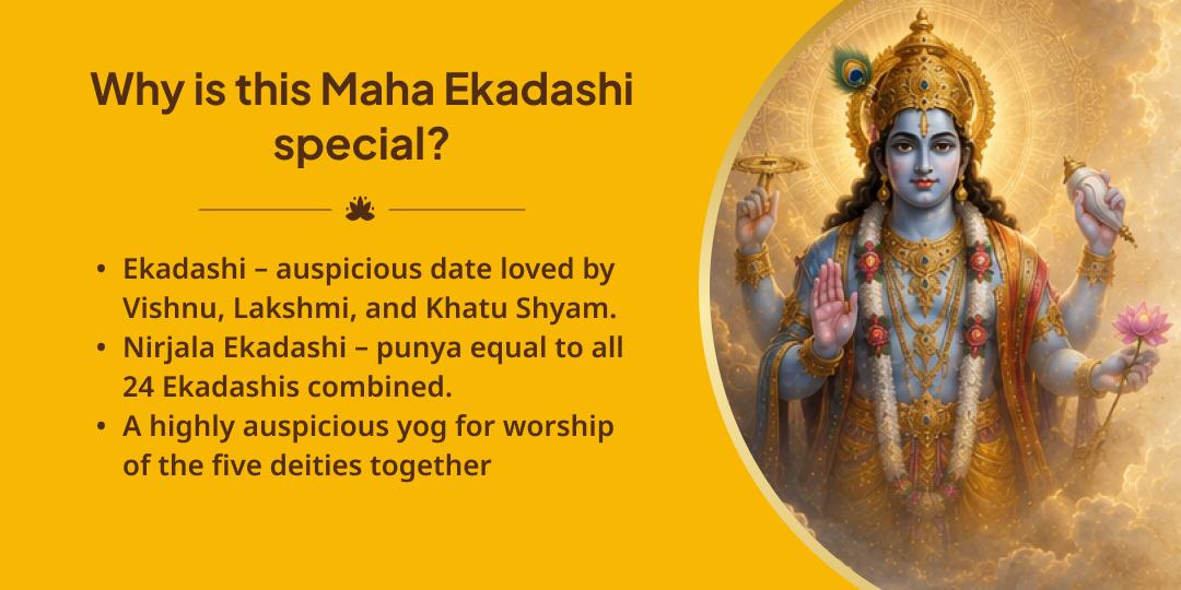 Guruvaar Nirjala Ekadashi Vishnu, Lakshmi, Krishna, Khatu Shyam, Shri Ram 5 Deity Chadhava