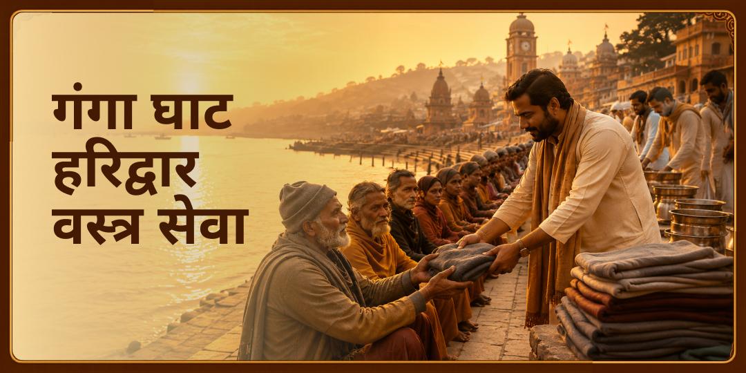 हरिद्वार स्थित मोक्षदायिनी एवं पापनाशिनी माँ गंगा के तट पर वस्त्र सेवा करें। 
