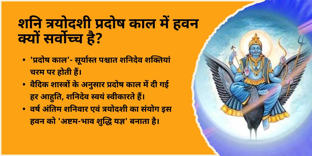 अंतिम शनि त्रयोदशी 2026 प्रदोष काल हवन आहुति एवं तेल अभिषेक