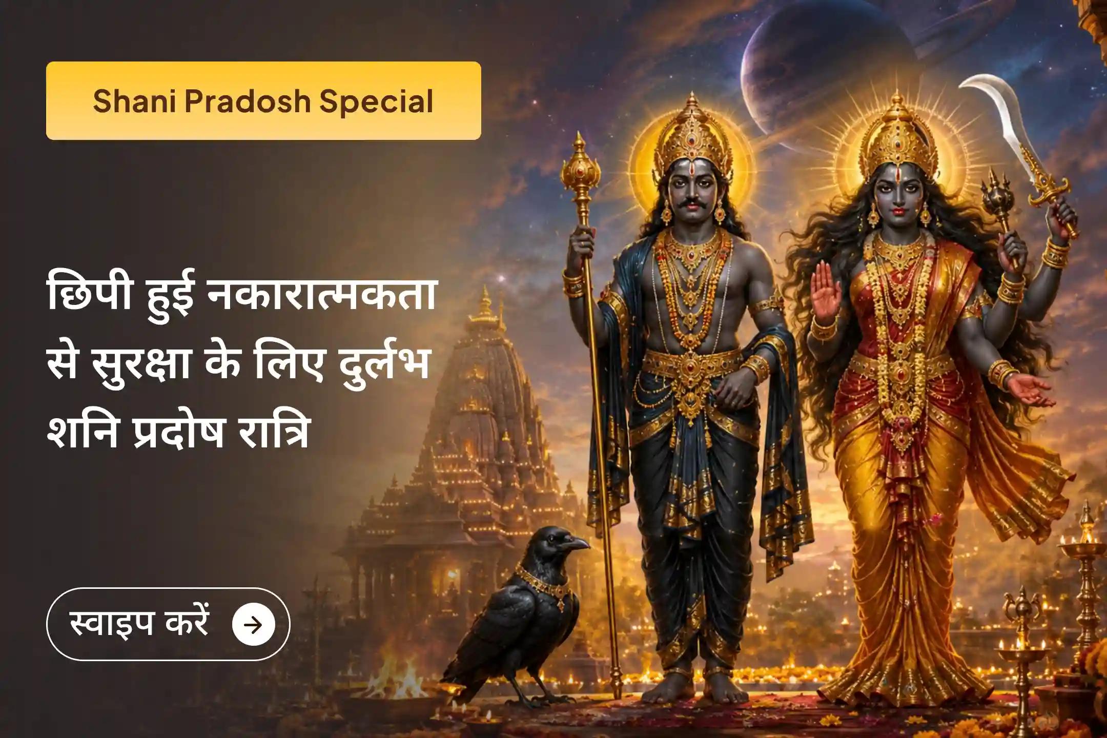 इस पावन शनि प्रदोष पर शनि देव और मां कालरात्रि की दिव्य कृपा से भय और नकारात्मकता से रक्षा का आशीर्वाद प्राप्त करें।
