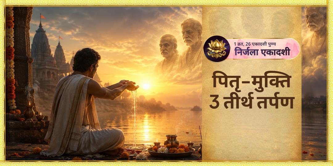 सभी एकादशी की महारानी - निर्जला एकादशी पर एकसाथ 3 तीर्थों काशी, हरिद्वार एवं त्रिवेणी संगम पर पितरों को तृप्ति हेतु तर्पण करें। 