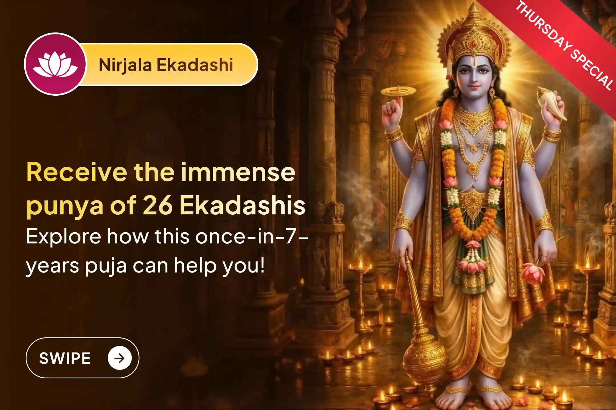 🕉️On this rare Thursday coming once in 7 years, participate in Ekadashi Satyanarayana Vrata Pooja and Navagraha Shanti Homam to seek harmony and the fulfillment of family wishes🙏