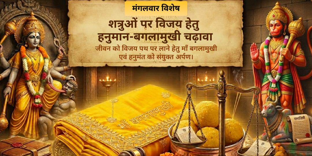 कोर्ट-कचहरी और शत्रुओं पर विजय हेतु हनुमान-बगलामुखी चढ़ावा