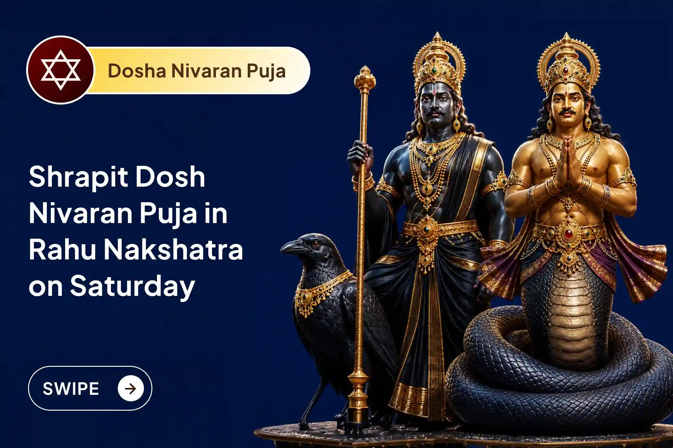 On the special combination of Saturday and Rahu Nakshatra, pray for Shani–Rahu Shanti through this powerful Shrapit Dosh Nivaran Puja and seek a smoother path toward progress and stability in life.