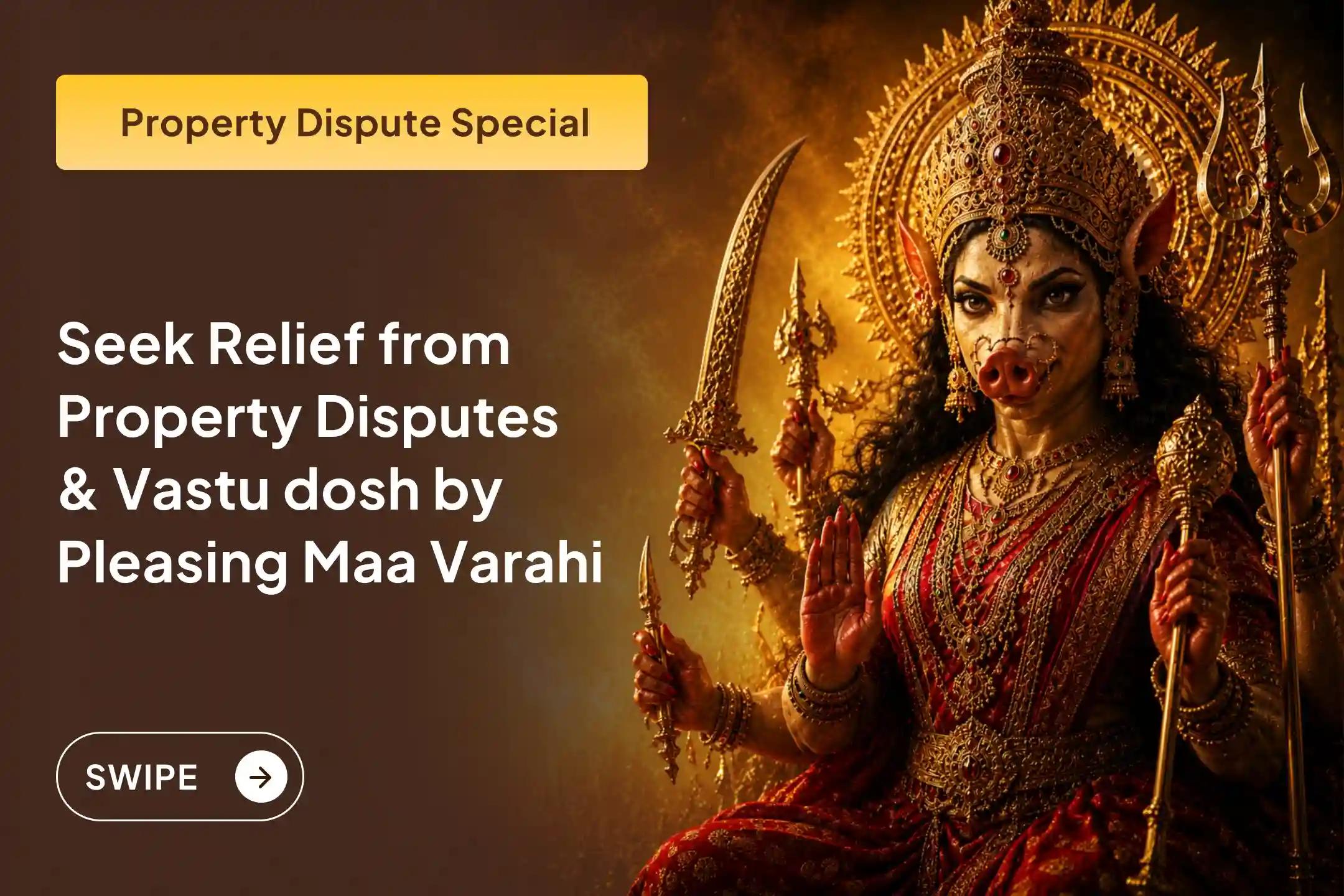 🏡 Are property disputes, land issues, or Vastu dosh increasing your worries? Seek peace, protection, and success through Maa Varahi’s divine grace. 🙏