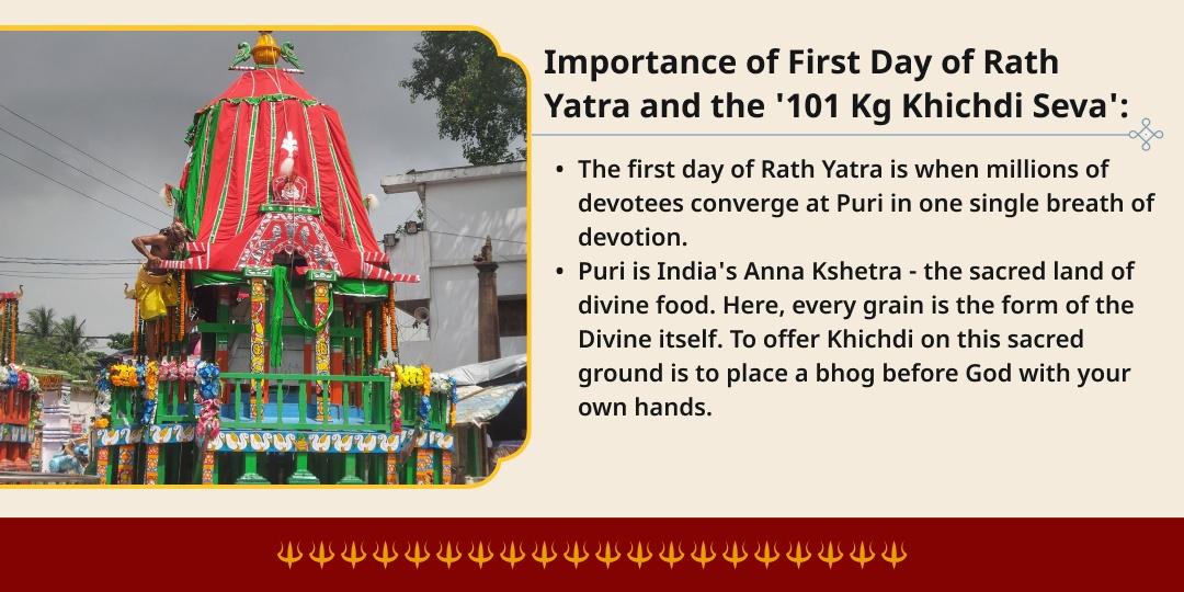 First Day of Rath Yatra 2026 Puri 101 Kg Khichdi Distribution Seva
