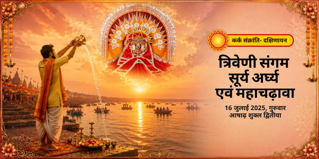 कर्क संक्रांति- दक्षिणायन सूर्य अर्घ्य एवं महाचढ़ावा