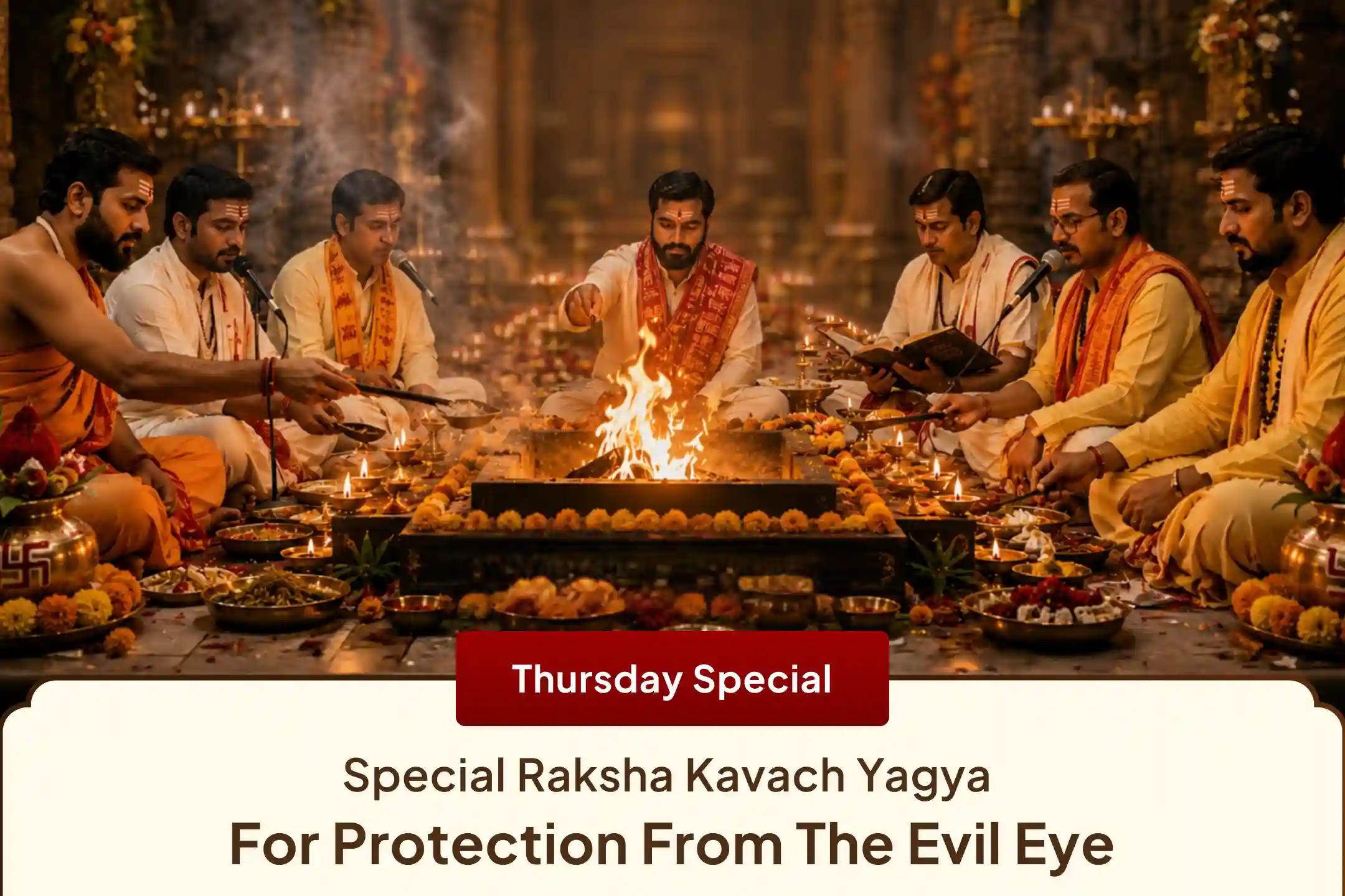 🧿 Do you want protection from the evil eye? Then this Thursday, participate in the divine Yagya and Havan of Shri Batuk Bhairav and Maa Bagalamukhi and receive blessings of protection and positive energy in life. ✨