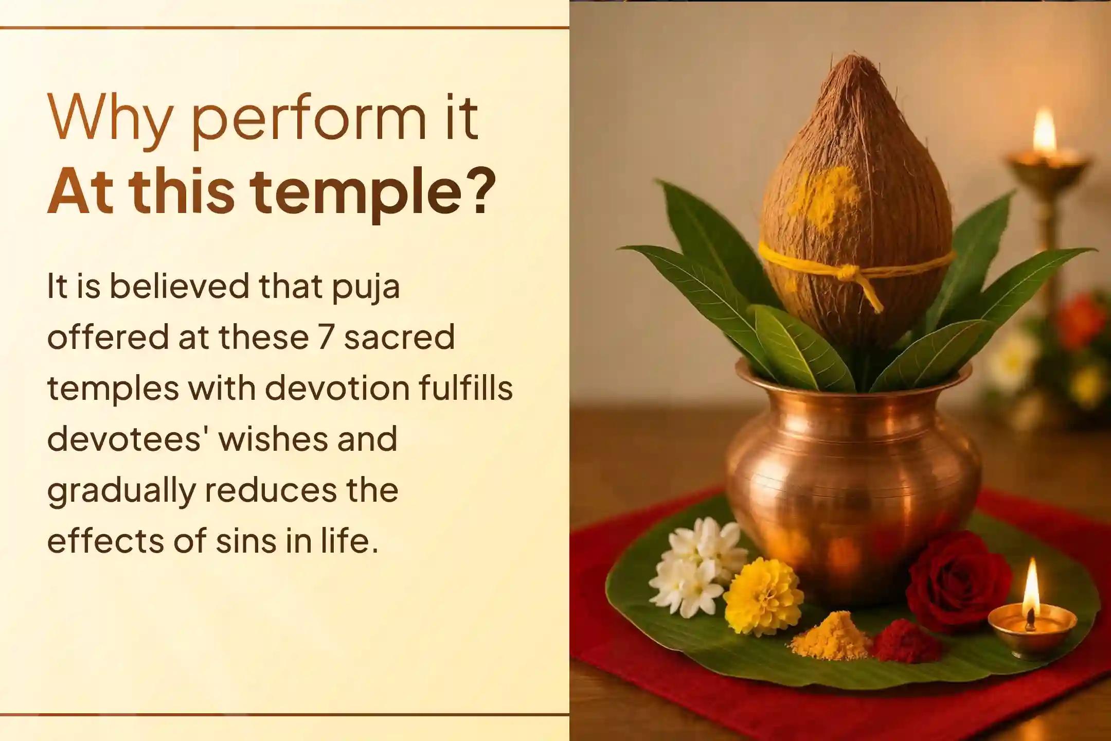 🌺 For the first time, through Sri Mandir, you may participate in a rare 7 tithi puja organized at 7 different tirths to seek relief from the sins of past 7 lives. 