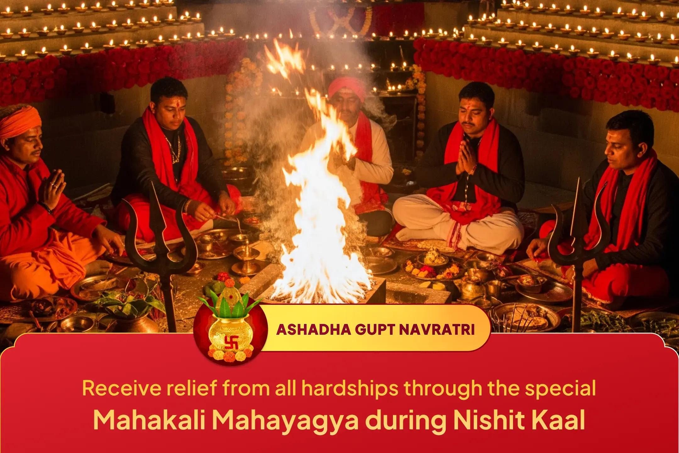 🌑 Are negativity, hidden enemies, and the evil eye repeatedly stopping your progress?  Participate in the Mahakali Mahayagya during the first midnight of Gupt Navratri and receive the divine protection of the Goddess.