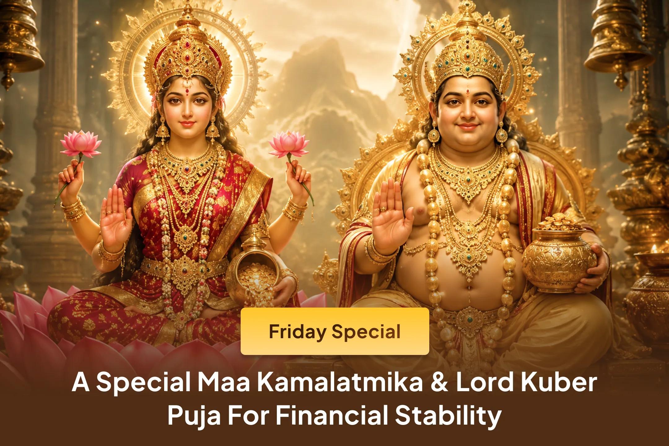 🪷 Participate through Sri Mandir in the combined worship of Maa Kamalatmika, the 10th Mahavidya, and Lord Kuber, and seek blessings for wealth, prosperity, and financial security.