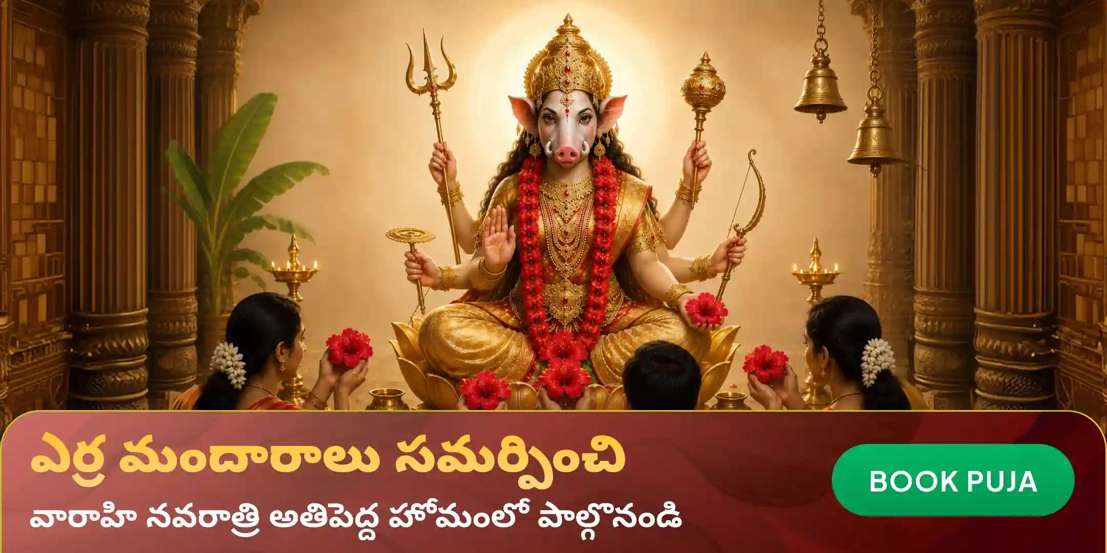11 కేజీల ఎర్ర మందార పూలతో వారాహి దేవికి దివ్యార్చన మరియు 100 కేజీల నువ్వుల హోమం