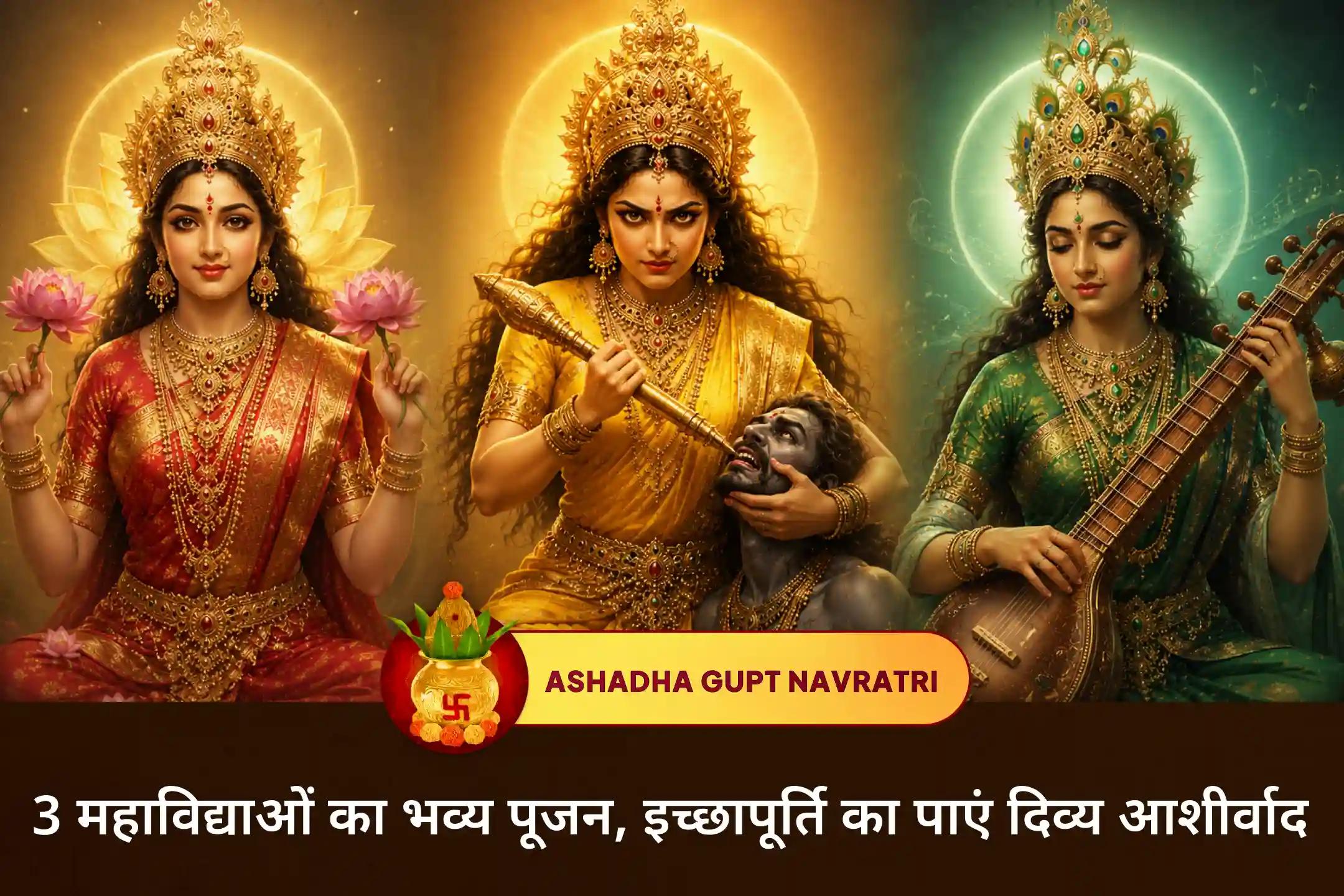 गुप्त नवरात्रि की पूर्णता, यानी नवमी तिथि पर 3 महाविद्याओं के पूजन से पाएं जीवन में सभी इच्छाओं का पूर्ति का आशीर्वाद। 