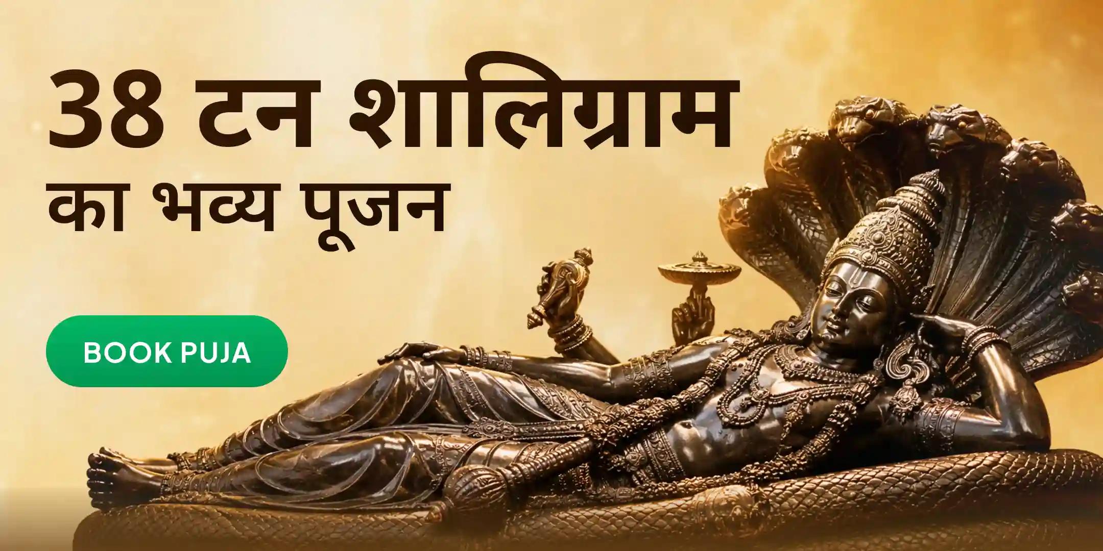 देवशयनी एकादशी 38,000 किलोग्राम शालिग्राम पूजन, 5,00,000 विष्णु मूल मंत्र जाप एवं पंच फल अभिषेक