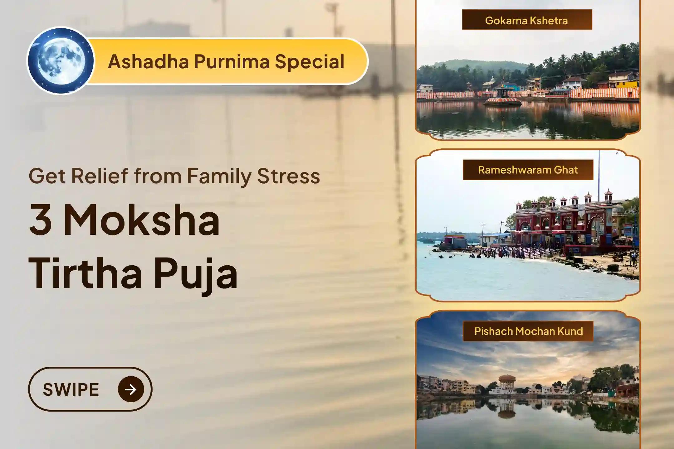 🔱 Tri-Tirtha Ritual for Pitru Dosh Relief - Receive Ancestors’ Blessings and Family Prosperity on Ashadha Purnima