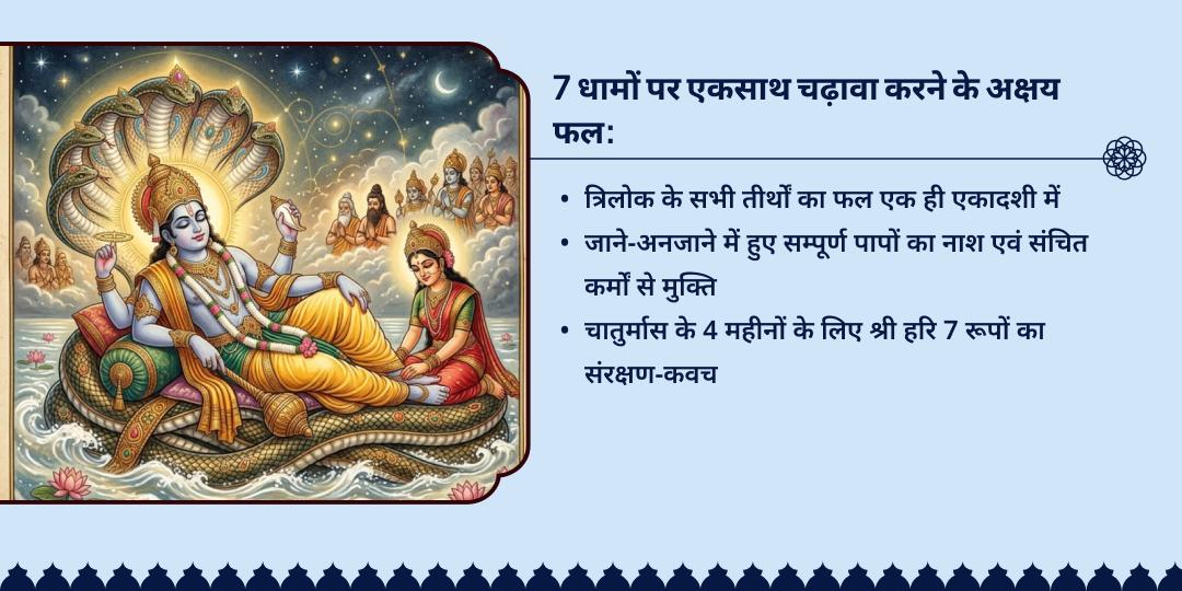 देवशयनी एकादशी सप्त तीर्थ दिव्य महा चढ़ावा 