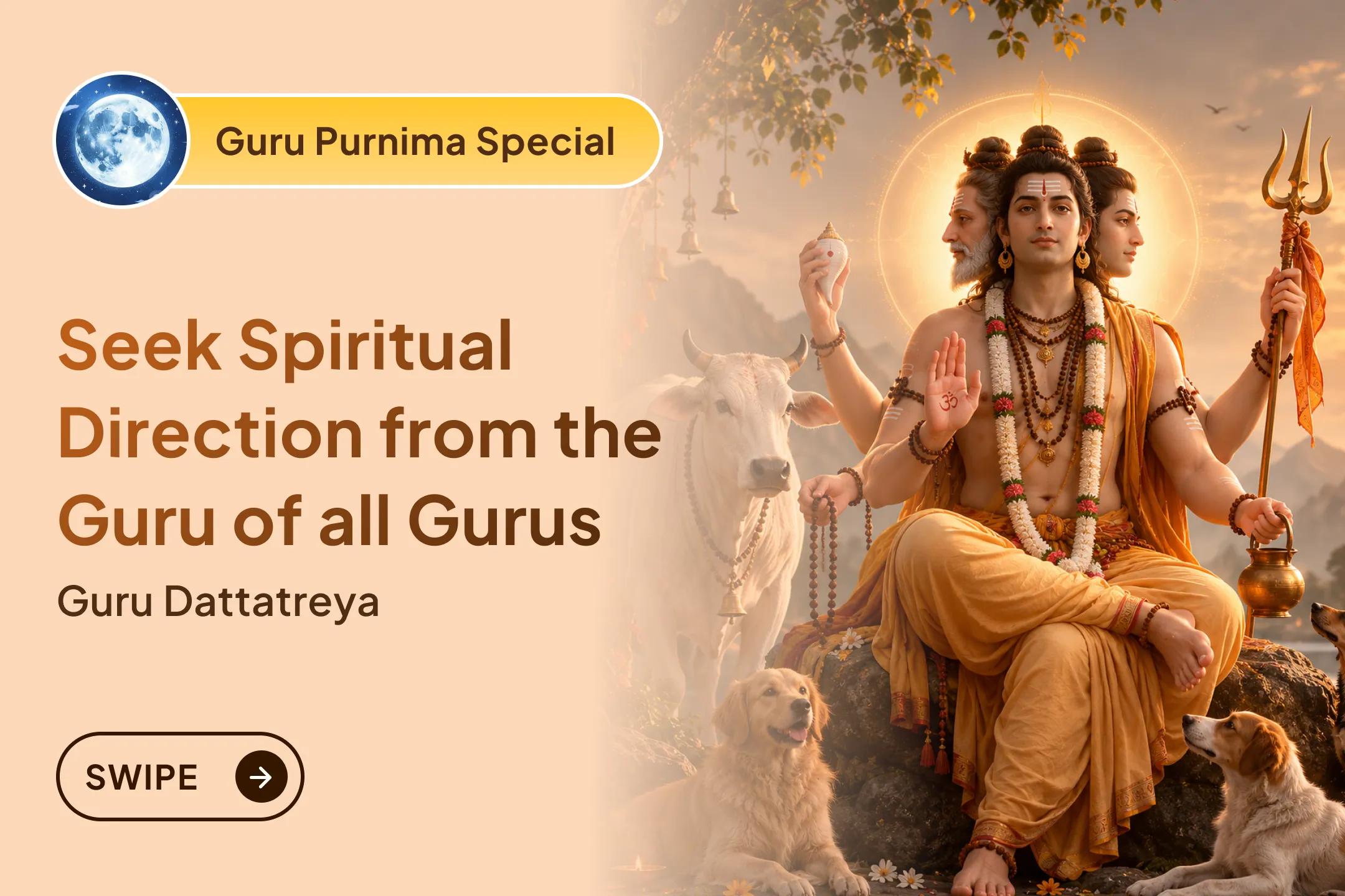 🕉️ Brahma's wisdom. Vishnu's grace. Shiva's transformation. This Guru Purnima, seek the blessings of Guru Dattatreya - the eternal teacher 