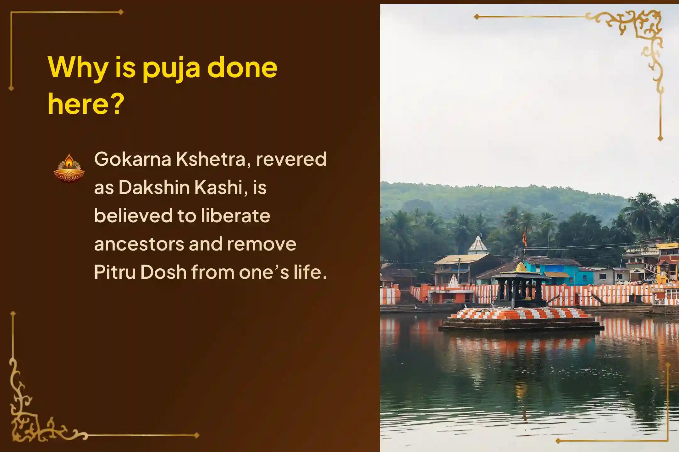 Participate in the Toli Ekadashi Dakshin Kashi Gokarna Teerth Kshetra Pitru Shanti Special Narayan Bali Puja, Tripindi Shradh, Pitru Dosh Shanti Puja, and Tila Homa to Relieve Ancestral Curse and Bring Peace for Departed Souls.
