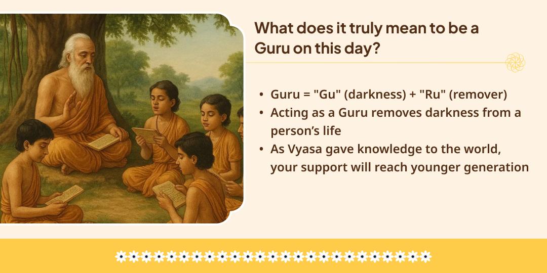 Guru Purnima "Be a Guru" Vidya Seva to Young Kids 