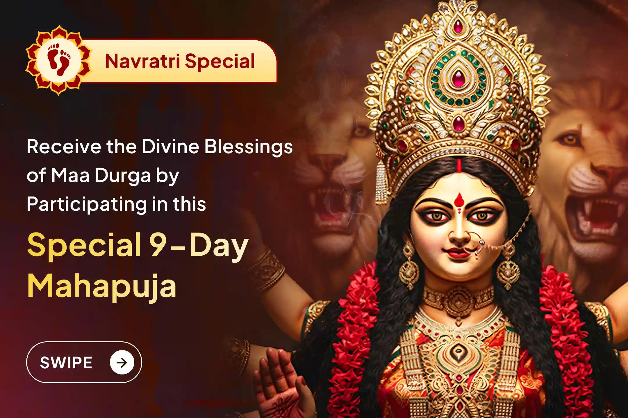🙏 Participate in the 9-Day Chandi Havan & Durga Saptashati Path at the renowned Kalighat Shakti Peeth, Kolkata, and pray for the blessings of Maa Durga, inner strength, courage, and an abundance of positive energy.