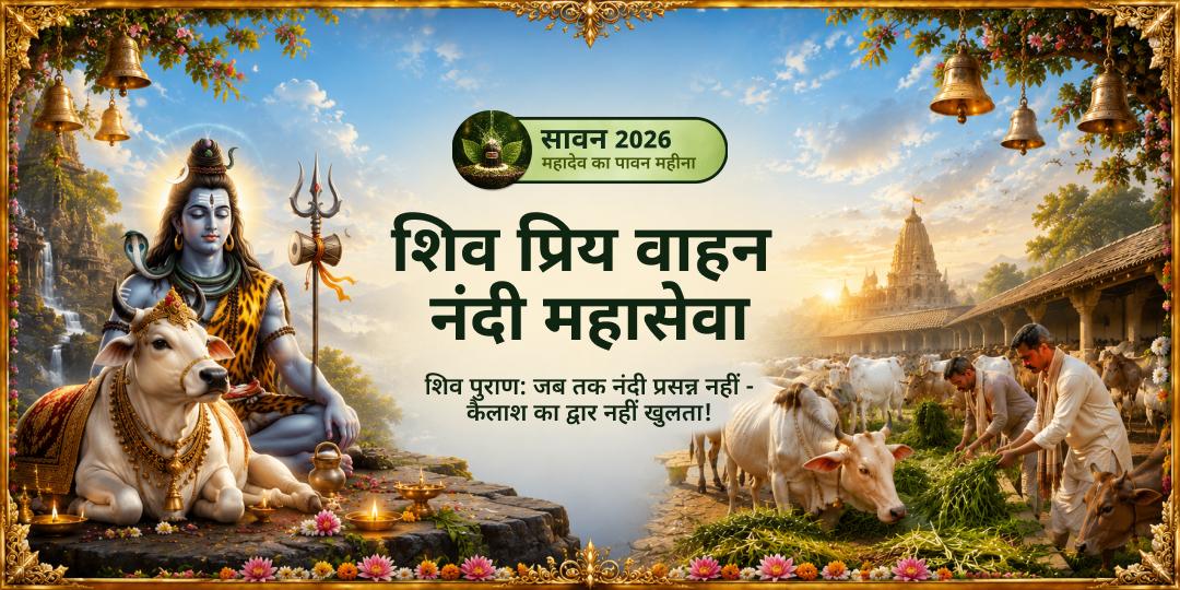 पहले सावन सोमवार पर वह करें जो शिव ने स्वयं कहा! काशी नंदी शाला में नंदी महासेवा - शिव के द्वारपाल को प्रसन्न करें - महादेव तक पहुँचने का मार्ग बनाएँ।