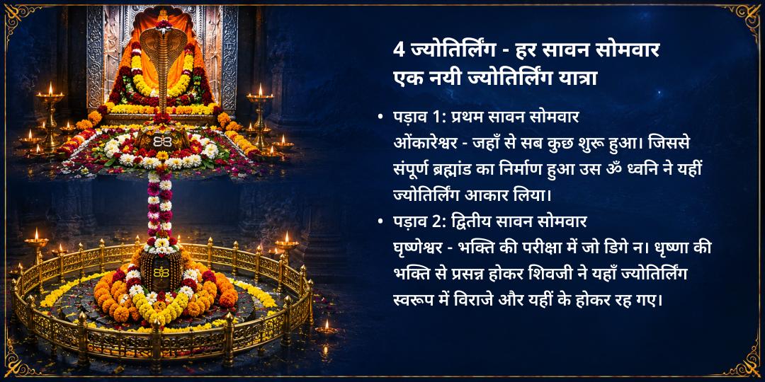 4 सावन सोमवार 4 ज्योतिर्लिंग यात्रा महा अभिषेक संकल्प