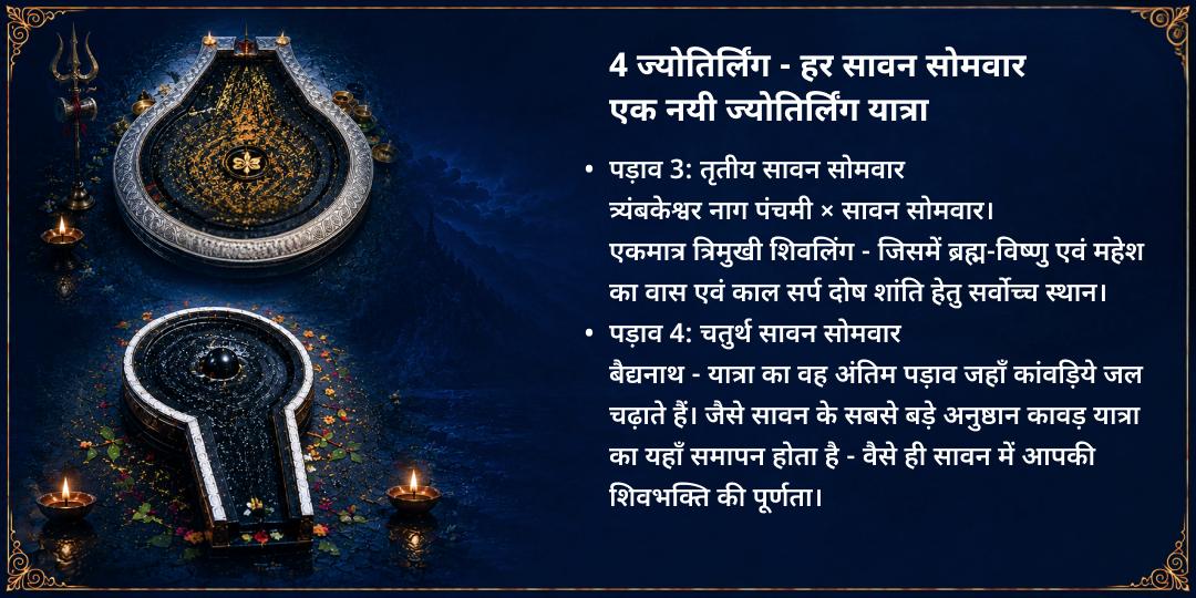 4 सावन सोमवार 4 ज्योतिर्लिंग यात्रा महा अभिषेक संकल्प