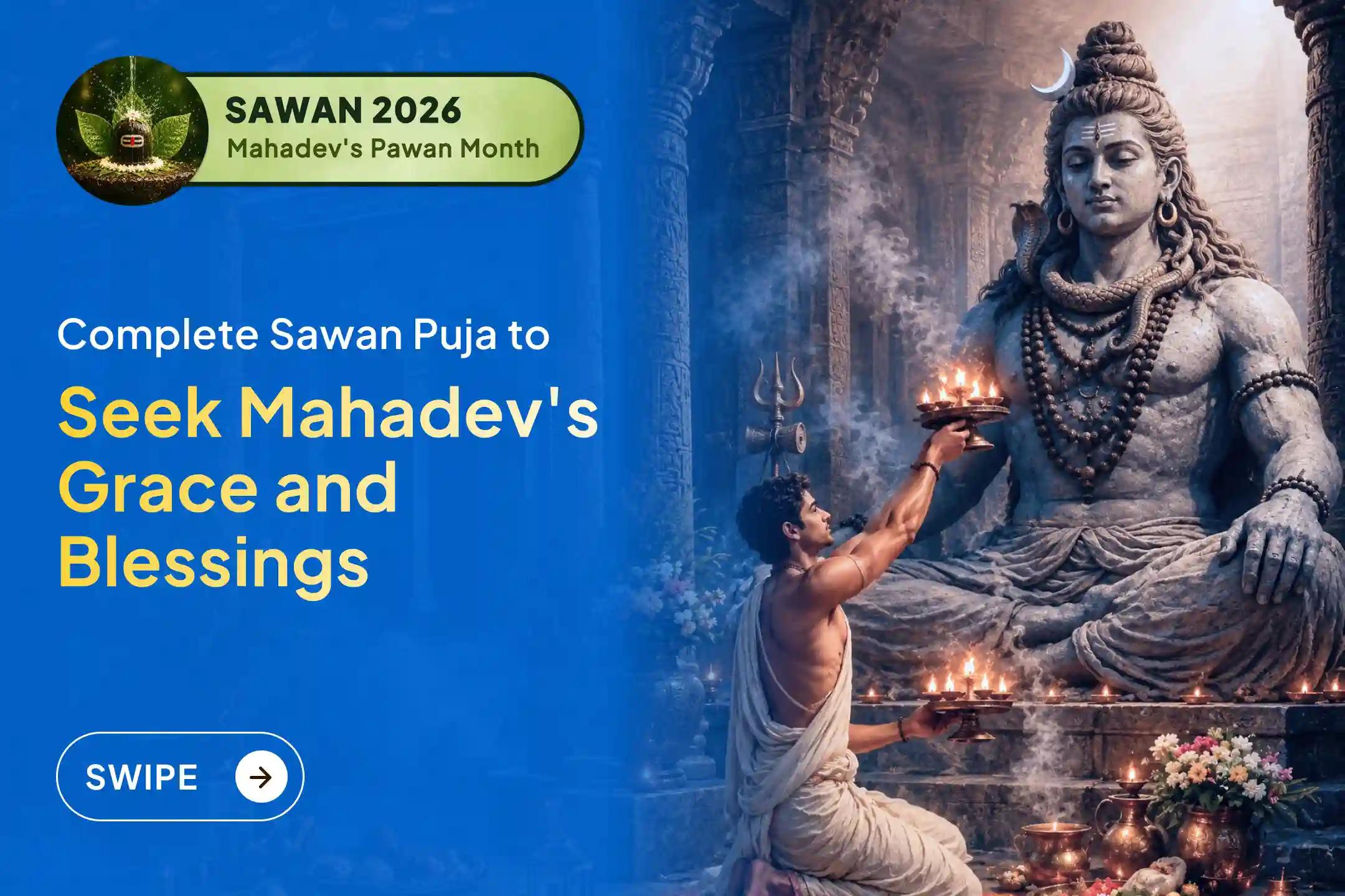 The rare Sawan arriving after 18 years, with both Solar and Lunar eclipses, makes this an especially sacred time to seek Lord Shiva's divine blessings.