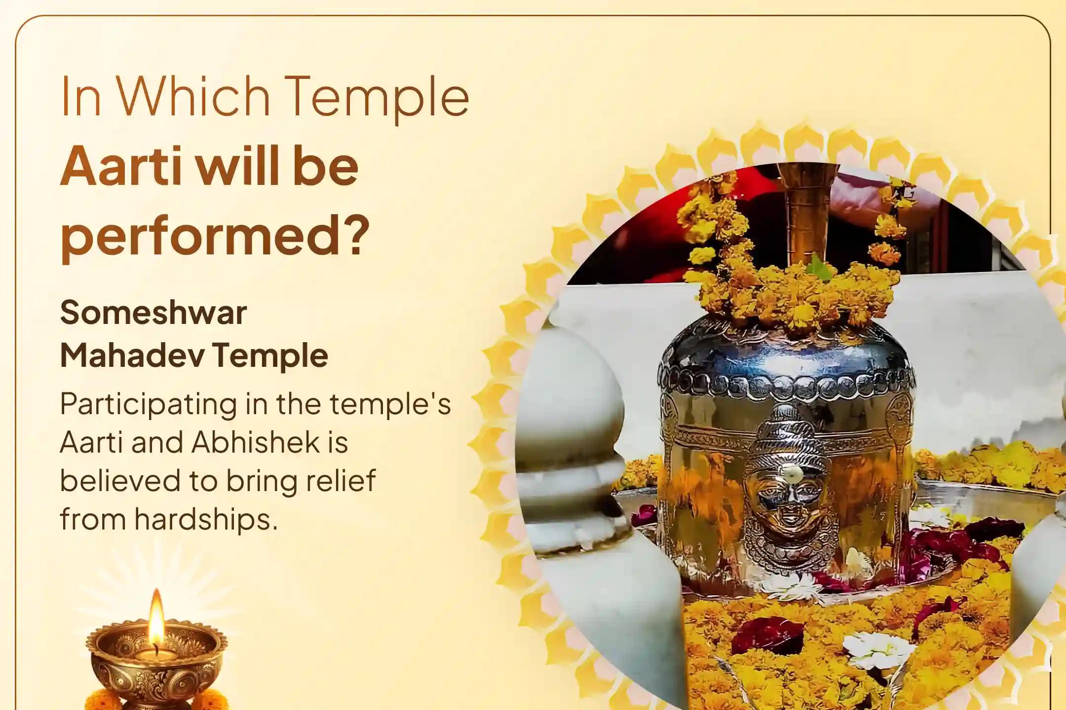 Join the Shiv Aarti and 16 Samagri Puja at Someshwar Mahadev Temple, Prayagraj, on the auspicious Trayodashi Tithi and seek Lord Shiva's blessings for relief from hardships.
