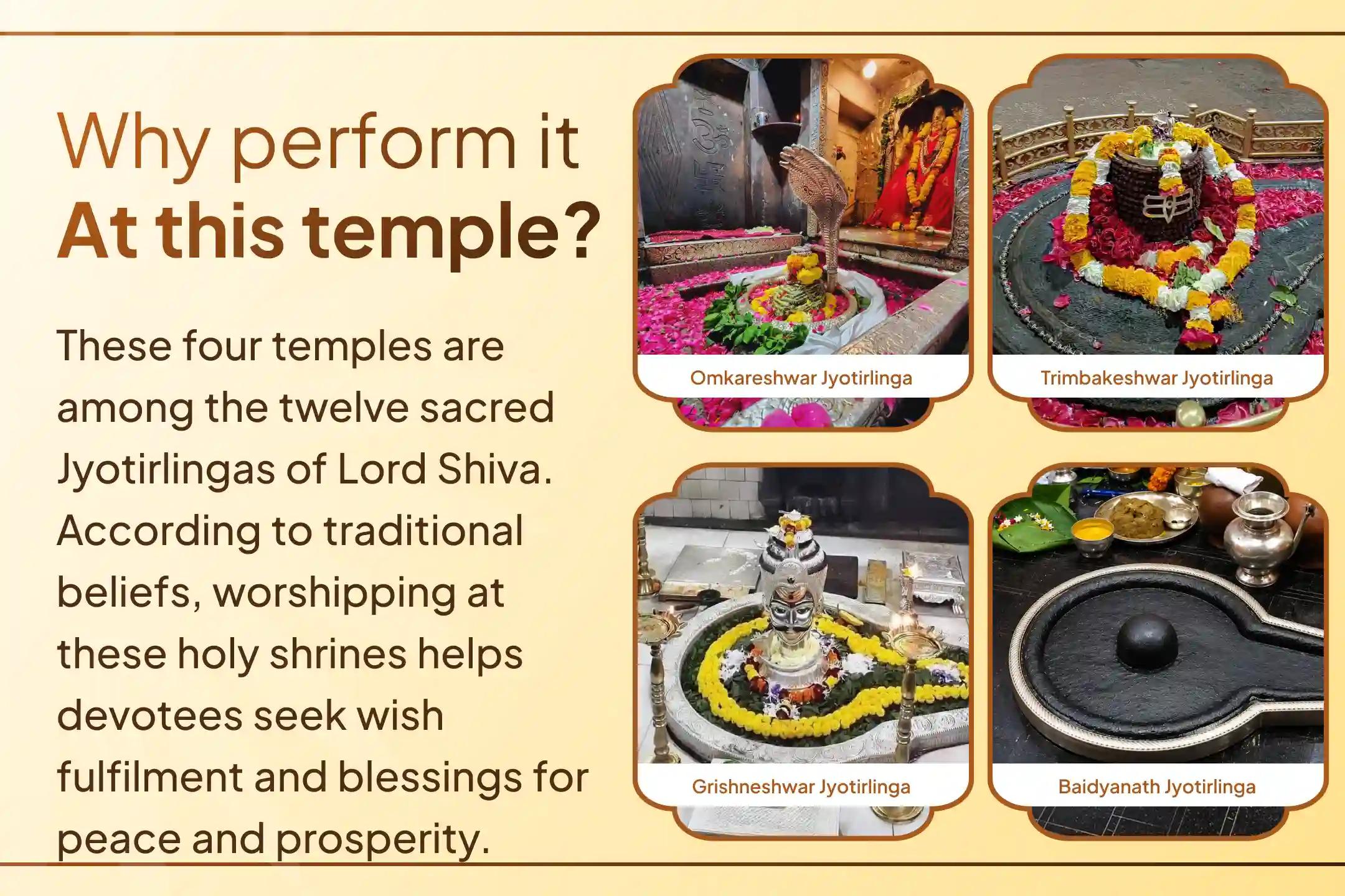 Receive the rare blessings of Lord Shiva by participating in the divine Rudrabhishek at four sacred Jyotirlingas on the first Monday of Sawan.