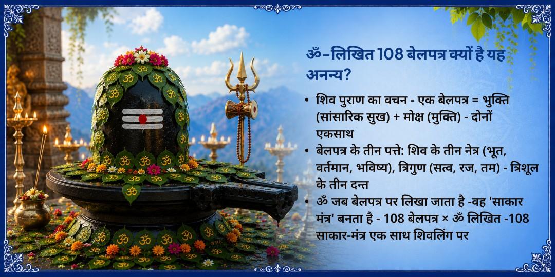 सावन शिवरात्रि 21L महा जलाभिषेक एवं ॐ लिखित 108 बिल्वपत्र अर्पण 