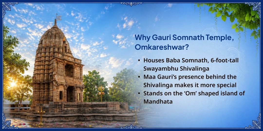 21 Litre Jal Abhishek & "Om" Written 108 Bilva Patra Arpan at Gauri Somnath Temple For Karmic Relief, Bhukti & Moksha - Join Now! 