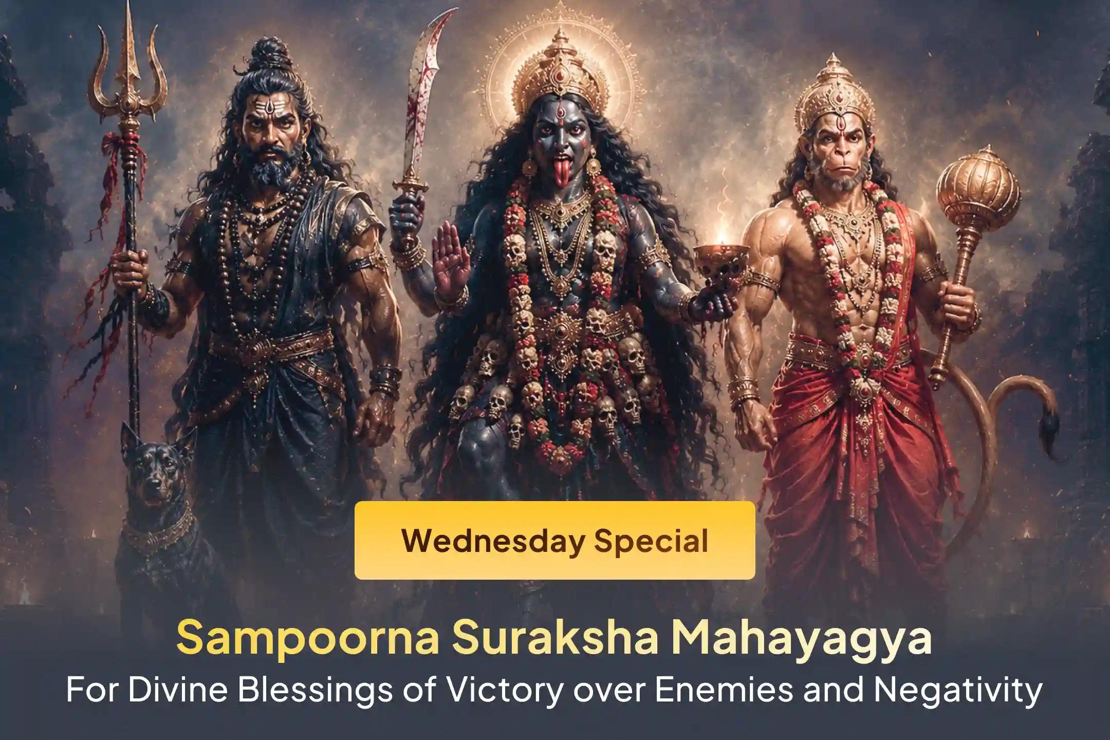 ❓ Are negative energies, opposition, and enemy obstacles repeatedly taking away peace from your life? Participate in Complete Protection Maha Yagya at Kalighat Shaktipeeth and receive divine blessings of protection.🙏