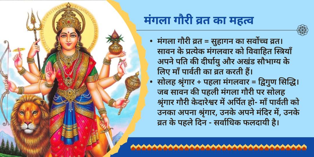 सावन प्रथम मंगला गौरी व्रत गौरी केदारेश्वर सोलह शृंगार चढ़ावा 