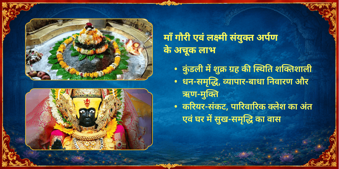 सावन शुक्रवार गौरी केदारेश्वर - महालक्ष्मी शक्तिपीठ चढ़ावा 