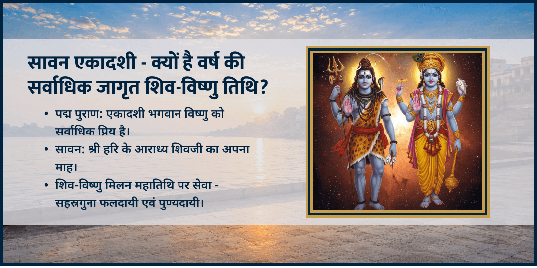 सावन एकादशी शिव-विष्णु 4 तीर्थ ब्राह्मण सेवा