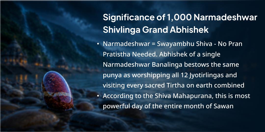 Antim Sawan Somwar 1000 Narmadeshwar Shivlingas Abhishek by 1000 Brahmins