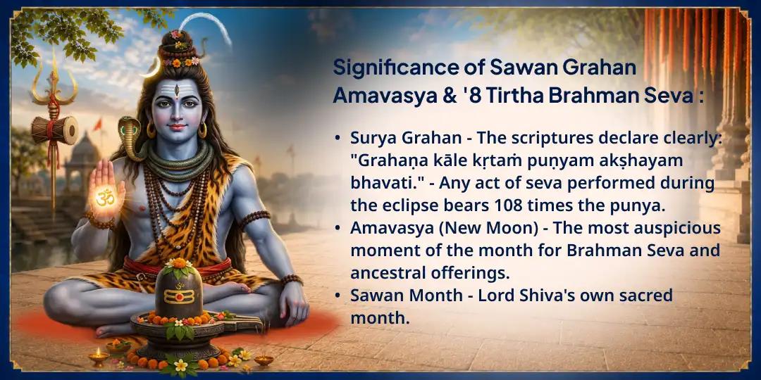 Sawan Surya Grahan-Amavasya 108 Guna Punya Prapti 8 Tirthas Brahman Seva