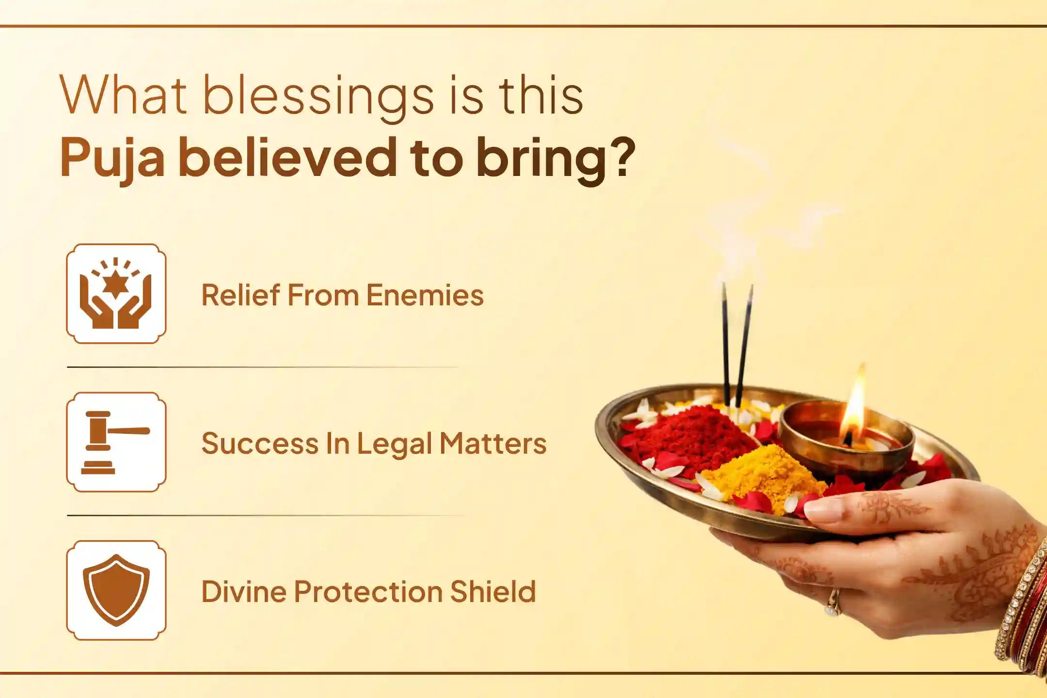 Are you troubled by enemy obstacles or legal matters? Join this Vijay Sankalp Puja and seek the blessings of Maa Bagalamukhi.