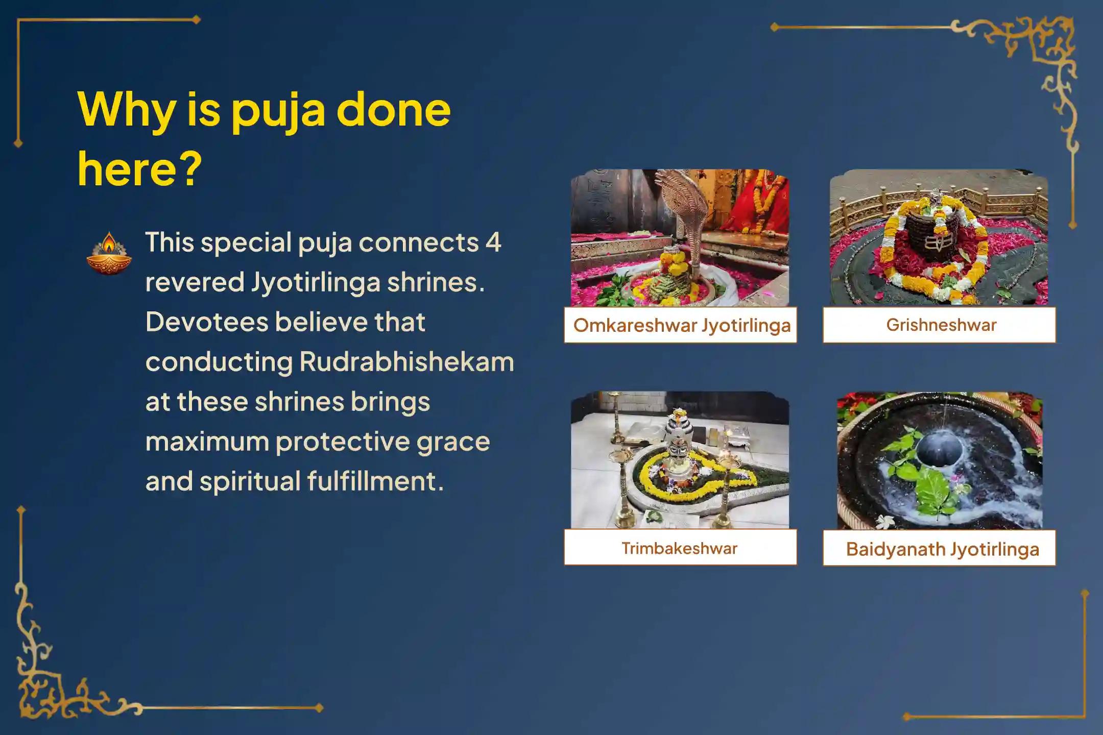 Participate in the '4 Shravana Mondays 4 Jyotirlinga Rudrabhishekam' to seek Lord Shiva's divine grace, good health, and ultimate protection from negative influences.
