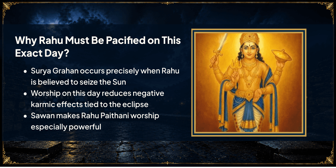 Sawan Surya Grahan Rahu Moolsthan Paithani Mandir Chadhava